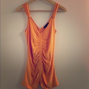 Express Top Orange with Metallic Details